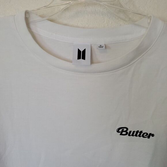 BTS T-shirt Butter official MD T-shirt size XL White Back Butter Print - Picture 6 of 14